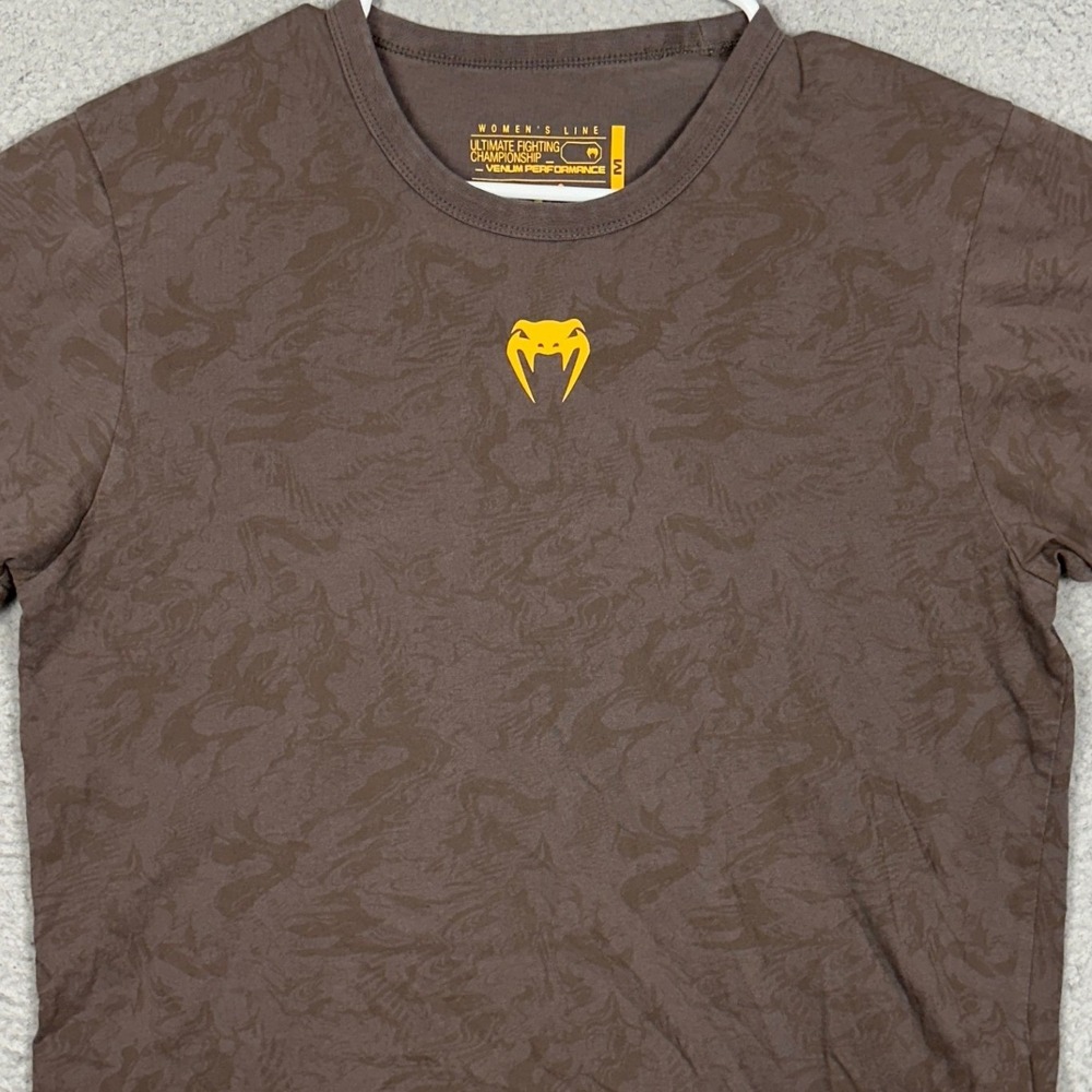 UFC Venum T-Shirt Womens Medium Brown Tonal Graphic Snake Short Sleeve Tee EUC